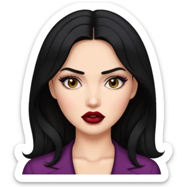 “Emoji girl, femme fatale, black hair. megan fox vibes sticker