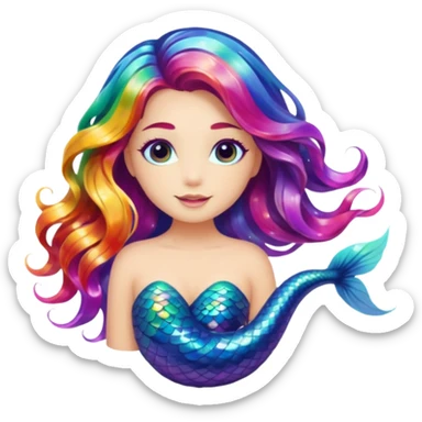 Iridescent mermaid hair sticker