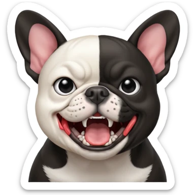 Angry woman yelling at French bulldog sticker