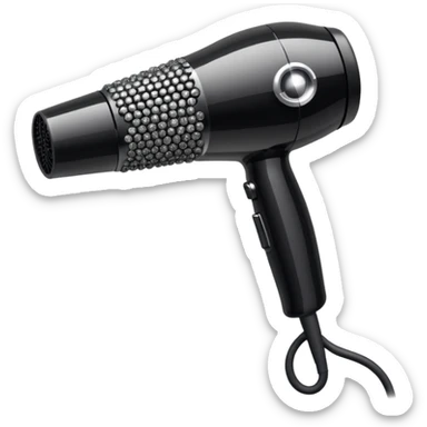black blow dryer covered in diamonds sticker