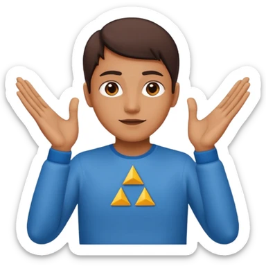 Only when both hands form a triangle gesture sticker
