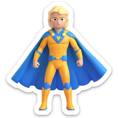 Marvel superhero Sentry with blonde hair in blue and gold costume with cape sticker