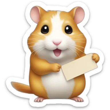 hamster holding a piece sign sticker