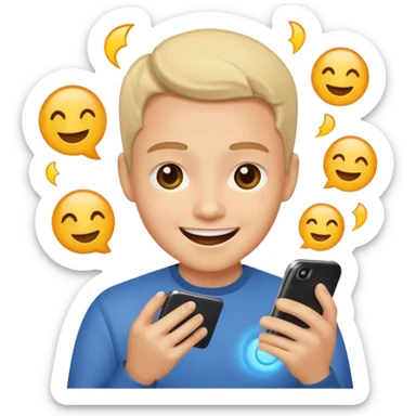 Looking at phone and in love and excited and hot sticker