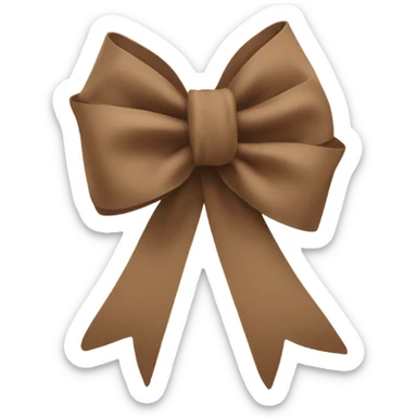 brown bow on beige star sticker