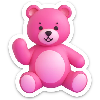 pink teddy bear sticker