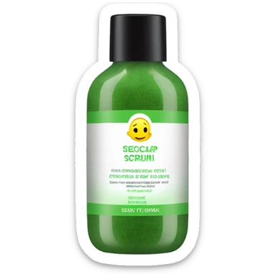 bottle of scalp scrub with label sticker