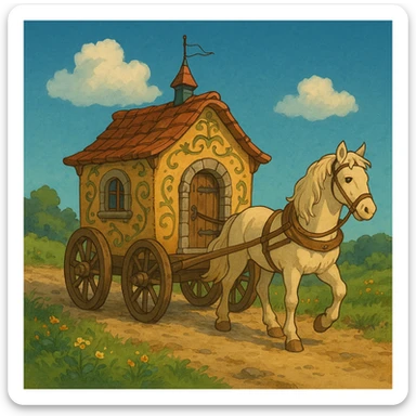 fairy tale medieval carriage sticker