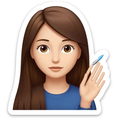 mujer alisando su cabello sticker