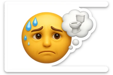 emoji stile iphone che riguarda l'argomento "stipsi/andrò al bagno oggi?", iperrealistico 4k sticker