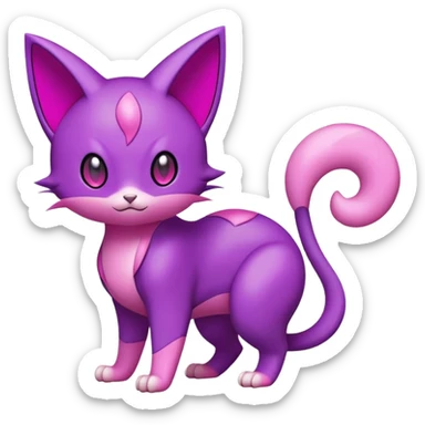 Liepard-Skitty-Delcatty-Pokémon-Fakémon-hybrid-creature (full body) sticker
