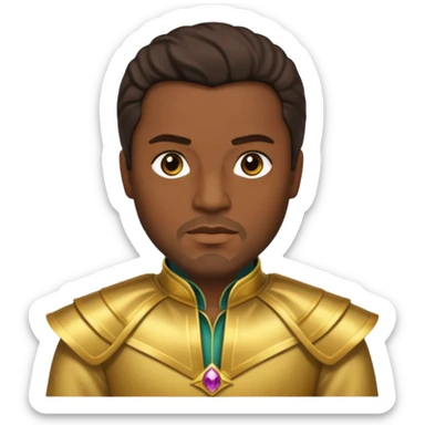 Otello with dark skin, dark brown hair, gold outfit sticker