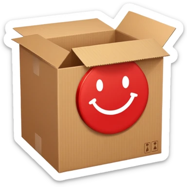 simbolo de prohibido y que esté tachando una caja de cartón de un paquete enviado sticker