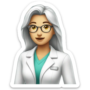 Chica trabajando en una farmacia sticker