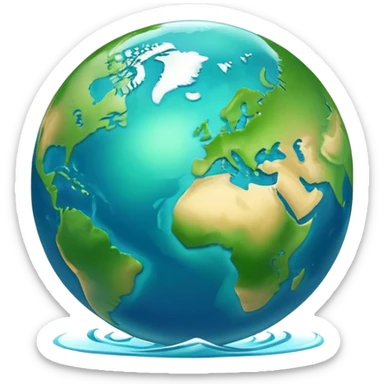 Earth globe with green continents forming a stylized artistic number 812, blue oceans, iOS emoji style, similar to previous design sticker