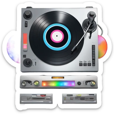 Dj techno turntable  sticker