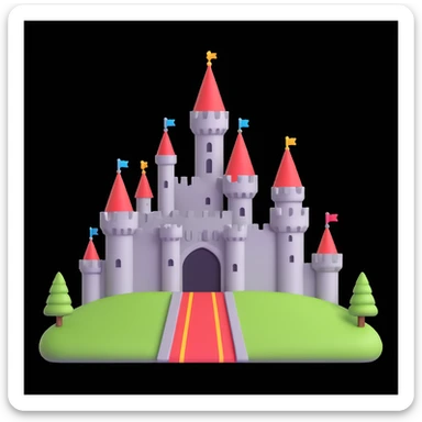 king and queen, castle background sticker