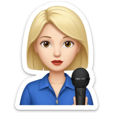 Public Speaker woman with mic sticker