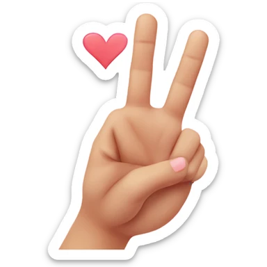 Heart hand emoji but how gen z does it with their pointer and middle fingers sticker