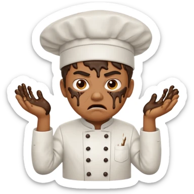 poo exploding from a chefs bottom sticker