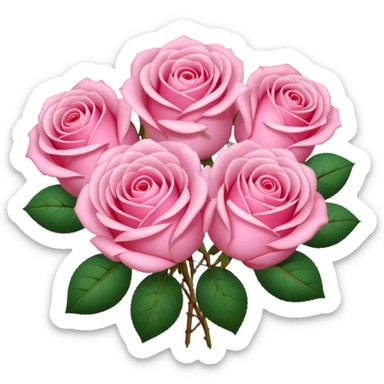 pink rose flower bouquet sticker
