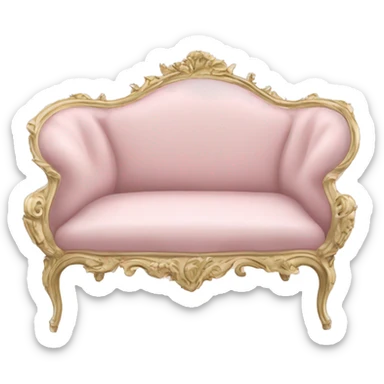 Pale pink French rococo elegant loveseat sticker