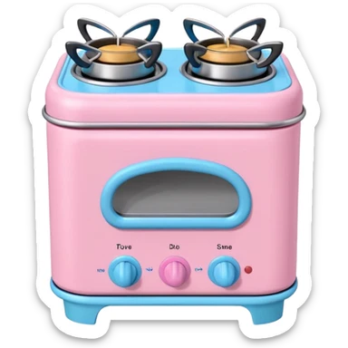 Cute toy stove, single burner only, front view.
BabyBus-style 2.5D soft shading, bright pastel colors (pink & blue).
Rounded chunky toy shape, simple details.
Even studio lighting, NO harsh light, NO realism, NO textures.
Smooth matte surface, no outlines, no strokes.
Clean background. sticker