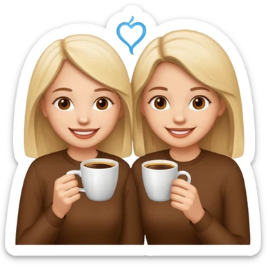 sisters drinking coffee sticker