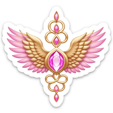 Pink gold wing of the chakra spirituality sticker
