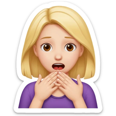 girl choking herself with her hands as a joke sticker