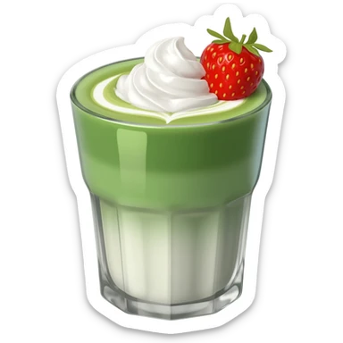 ombre strawberry matcha sticker