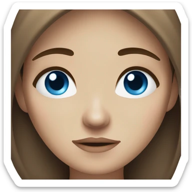 very beautiful sad women fair skin blue eyes  brown hair sticker