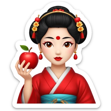 geisha god with an apple sticker