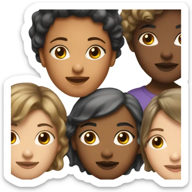 three girlfriends two with short hair and one with long girls sticker