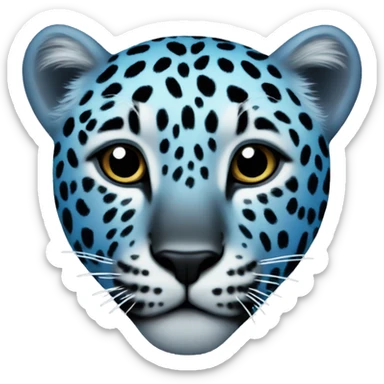 Blue leopard heart sticker