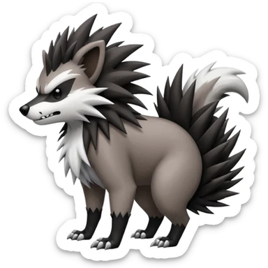 Obstagoon-Zigzagoon-Rocruff-fusion sticker