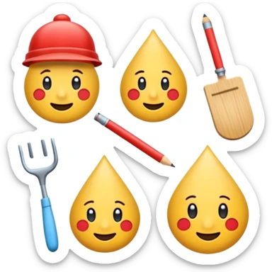 Letra decorada escrito HR de limpar a casa com uns emojis legais sticker