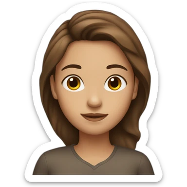 Girl with brown eys and brown hair. sticker