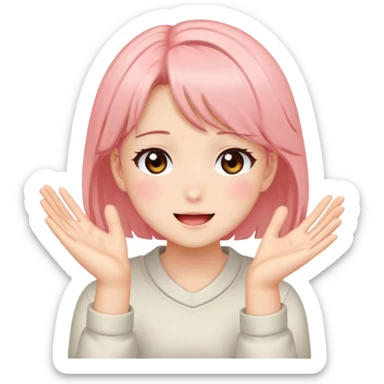 Anime girl clapping cheeks sticker