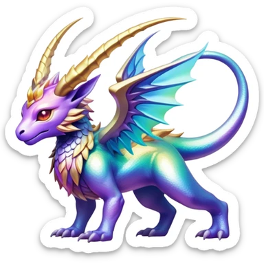 Epic divine legendary complex detailed iridescent gradients aesthetic-scenery-Fakémon-creature sticker