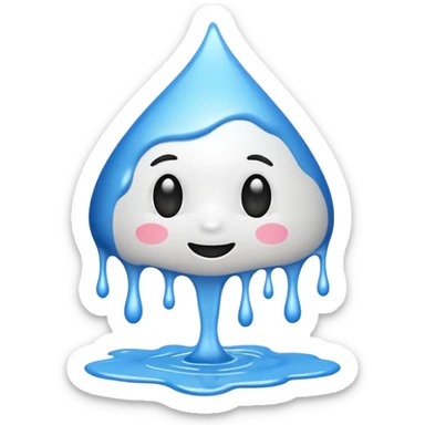 A glossy white paint splash sticker