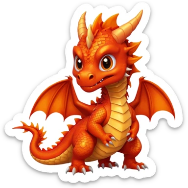 cute feisty red dragon sticker