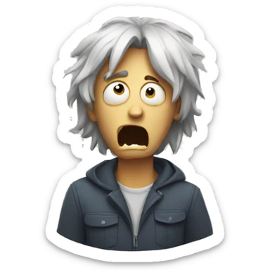 fear & terrified man sticker