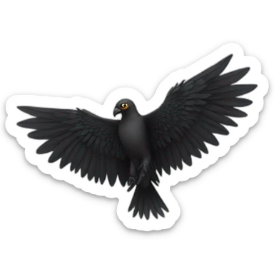 A black wing spread sticker