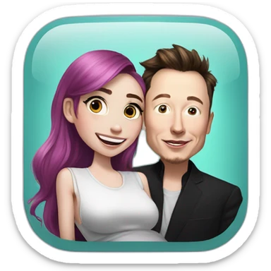 Elon musk and grimes excitedly view an ultrasound of their unborn child sticker