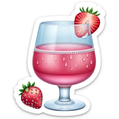 A glass of mezcal pink and strawberry  sticker