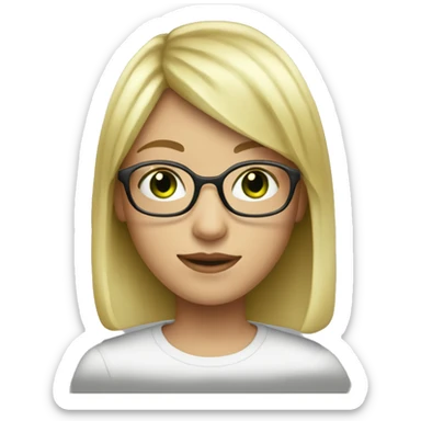 blond-girl-with-glasses-and-green-eyes-and-bob-hair-with-fringe sticker