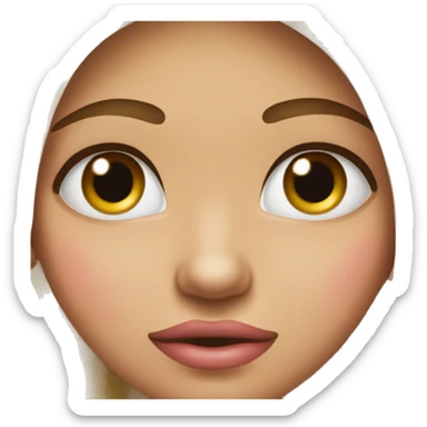 blushing heart eyes face biting lip sticker