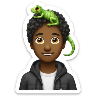 a 22 year old boy metisse with a cameleon sticker