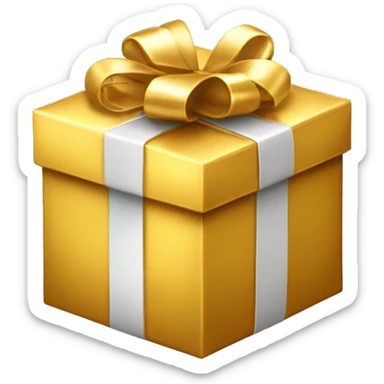 Golden Shiny Giftbox. sticker
